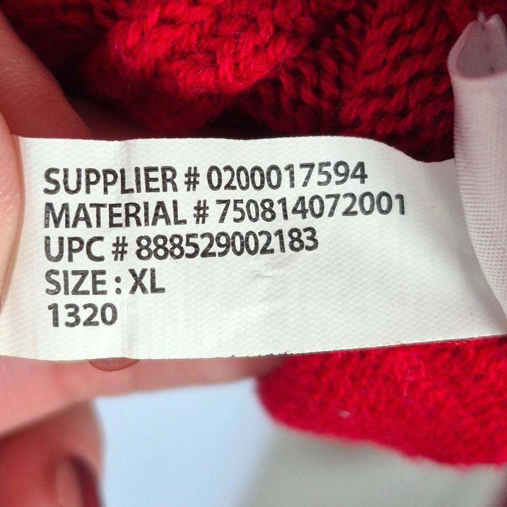 Chaps red reindeer winter Christmas holiday quarter zip sweater men's XL - Picture 7 of 13